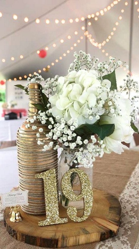 Wooden Glitter Table Numbers Wooden Table