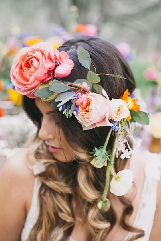 boho floral crown - photo by Alexandra Wallace