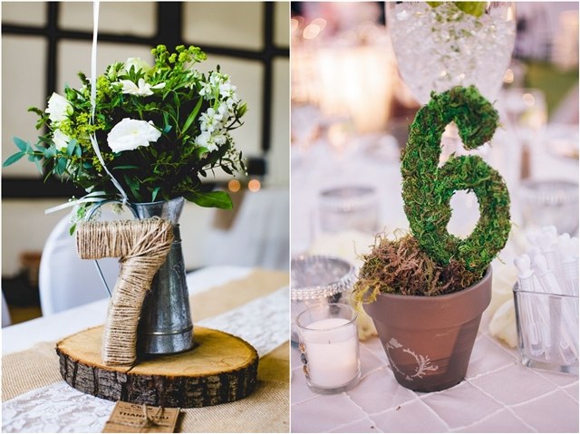 diy wedding table number centerpiece