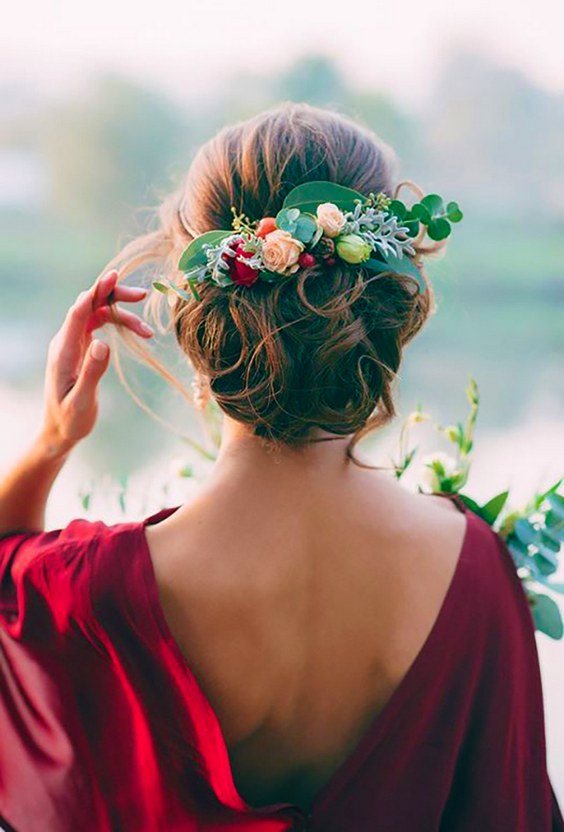 greenery wedding hair ideas marianlogoyda