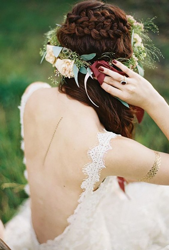 greenery wedding hair ideas travis kaenel