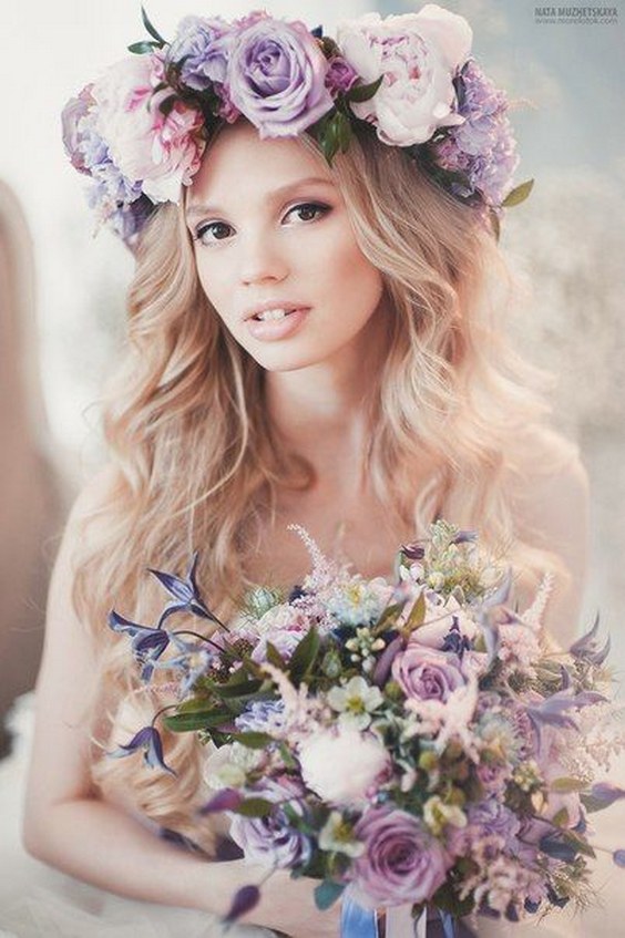 45 Wedding Hairstyles With Flower Crowns Perfect for Your Wedding