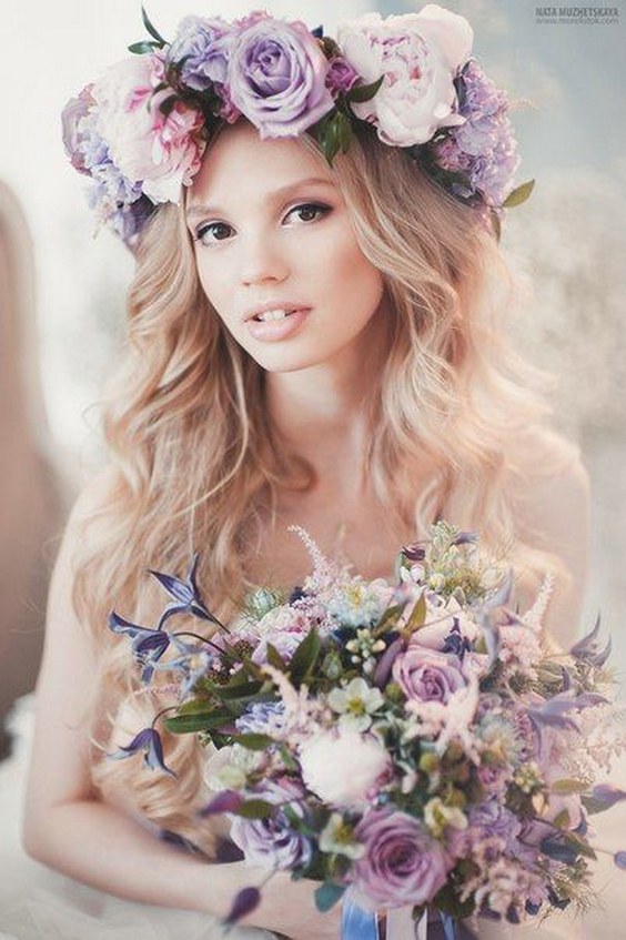 lavender wedding hairstyle crown