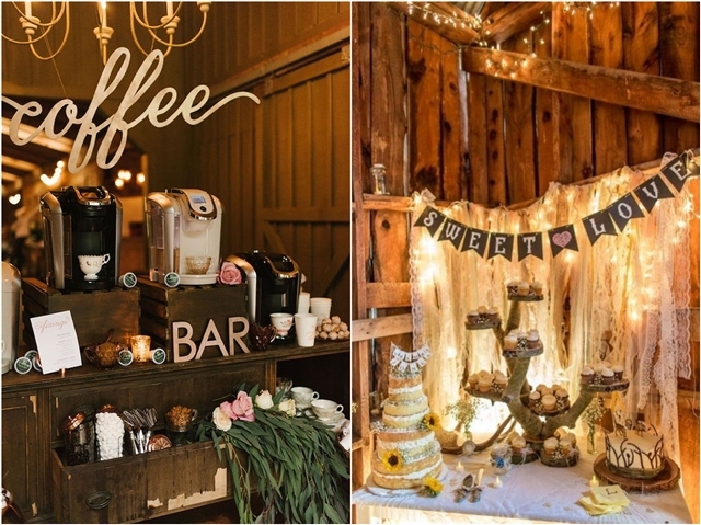 rustic barn wedding food decor