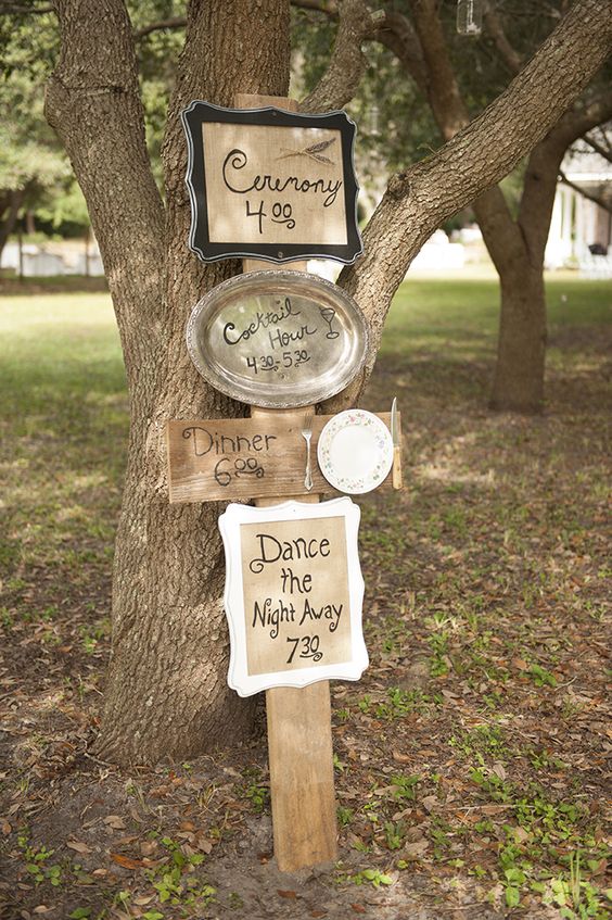rustic cute timeline wedding sign via Stephanie A Smith Photography