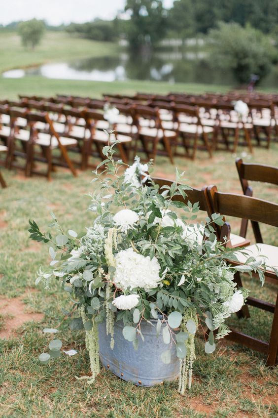 rustic wedding ceremony via Alisandra Photography