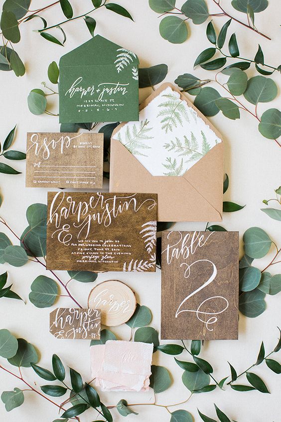 rustic wedding invitations photo by Booth Photographics