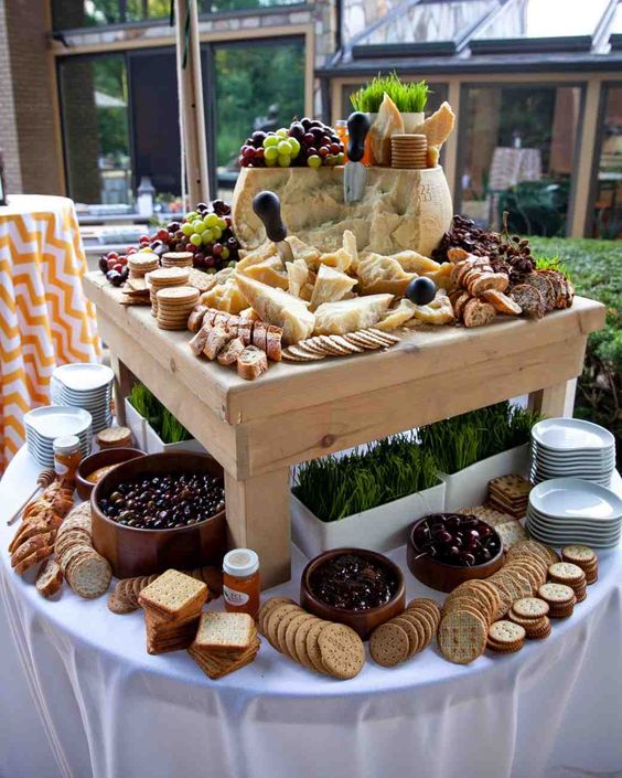 simple rustic wedding food bar