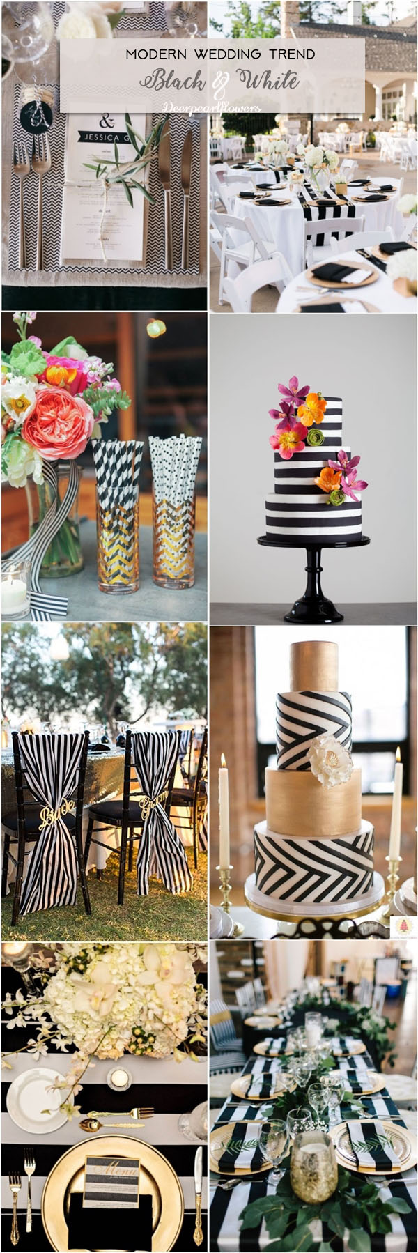 Black and White Chevron Stripes Wedding Ideas