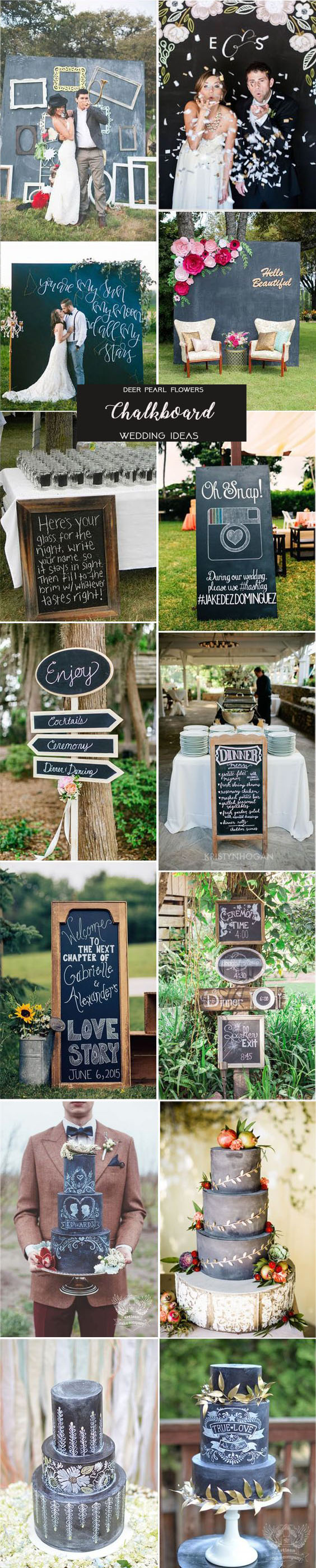 Black and white wedding color ideas - chalkboard wedding theme ideas