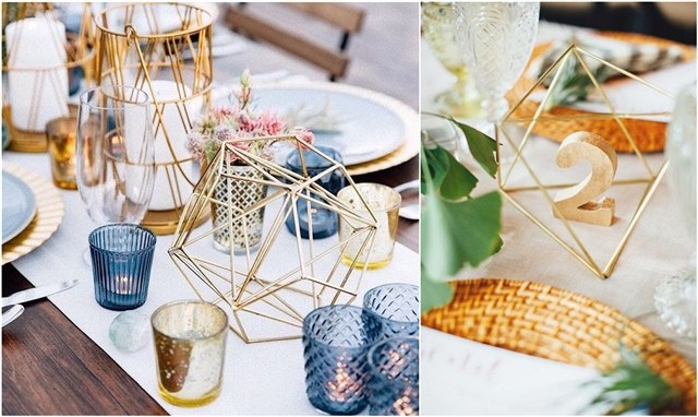 Himmeli geometric wedding centerpiece