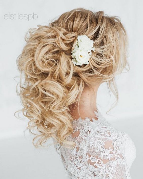Long Wedding Hairstyles & Bridal Updos via Elstile