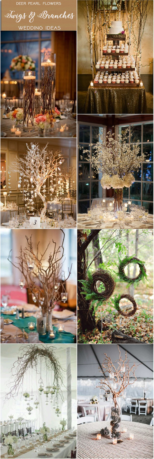 Rustic country wedding dieas - twigs & branches wedding ideas