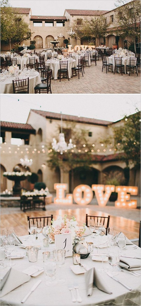 Rustic courtyard wedding setting