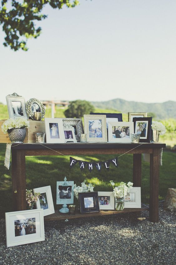 Vineyard Wedding Photo Display