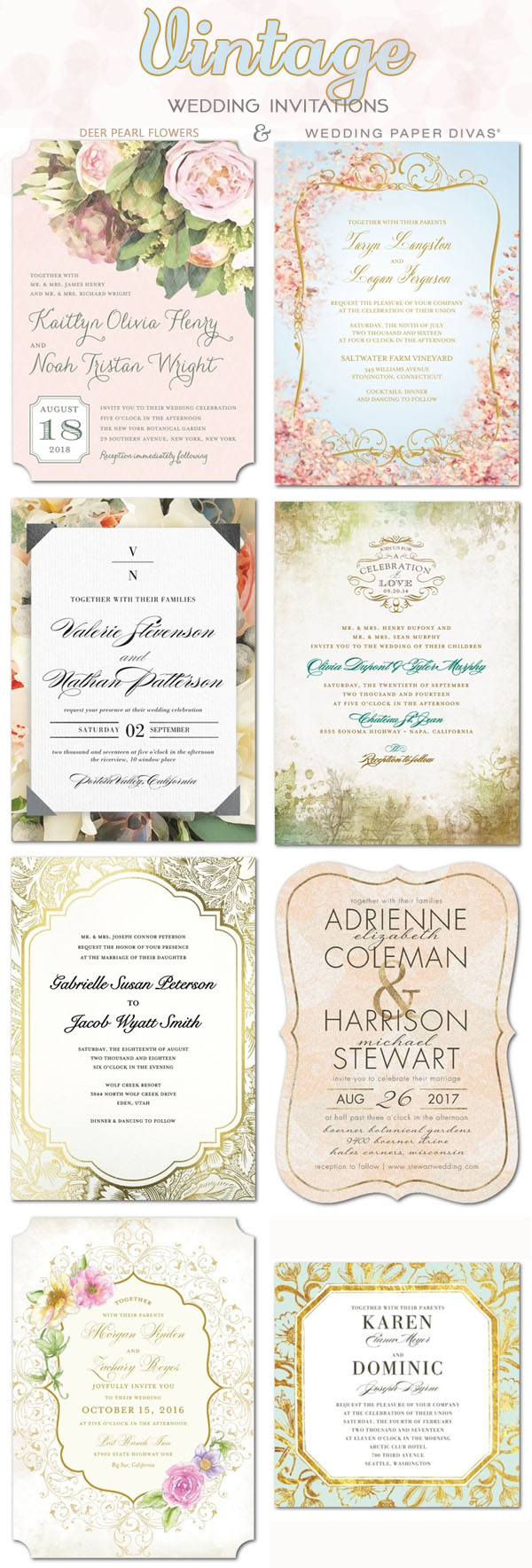 Vintage wedding ideas - vintage wedding invittaions