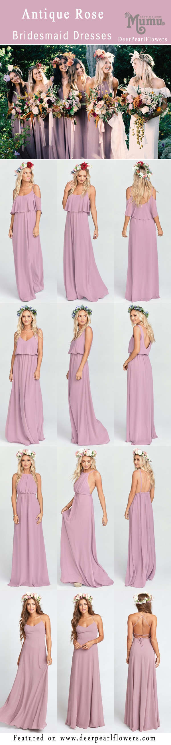 Antique rose dusty rose bridesmaid dresses from showmeyourmumu