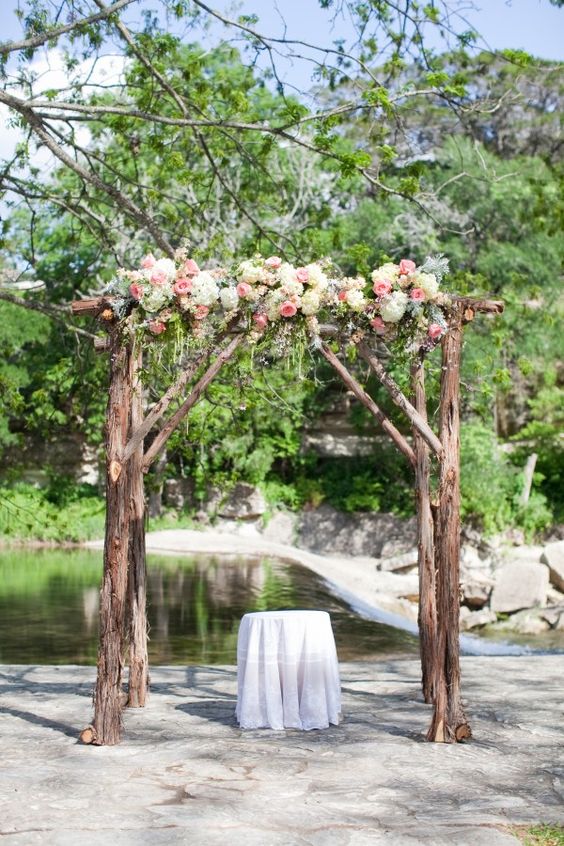 DIY Rustic Wedding Arch via Elizabeth Anne Designs