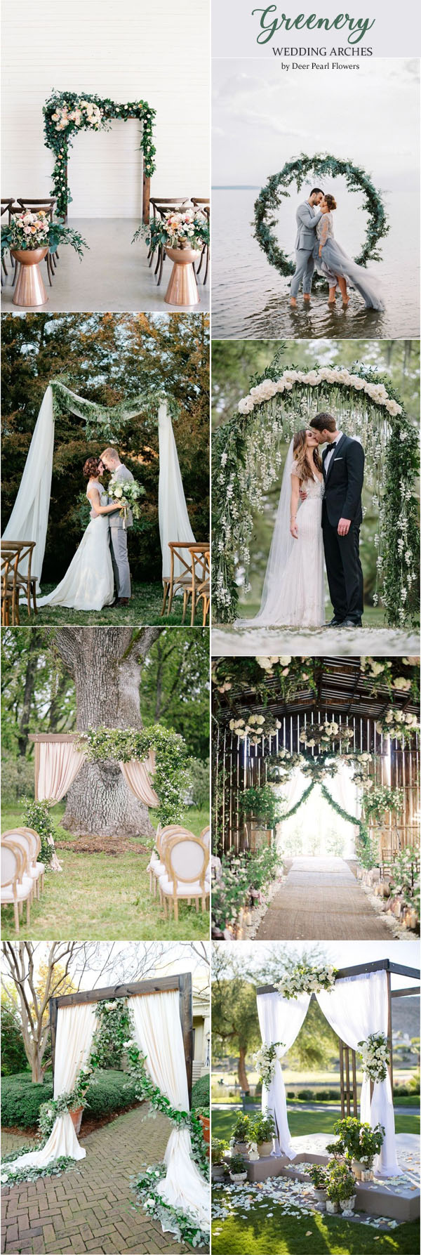 Greenery wedding arches alter for outdoor weddings