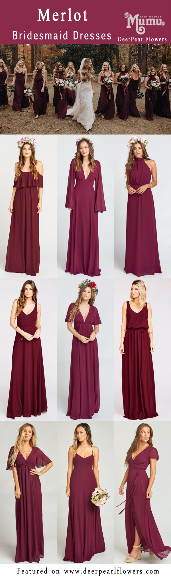 Merlot burgundy bridesmaid dresses from showmeyourmumu