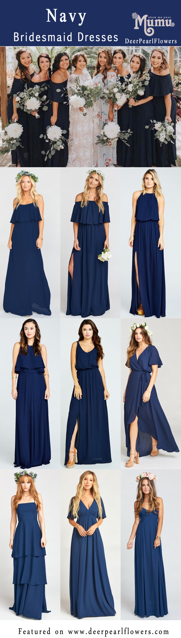 Navy blue long bridesmaid dresses from showmeyourmumu