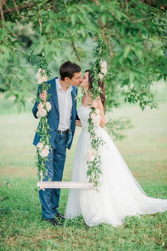 Swing with flowers