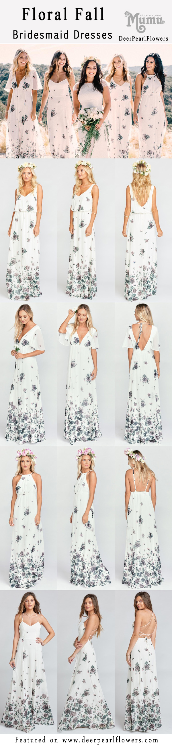 floral fall printed boho bridesmaid dresses from showmeyourmumu