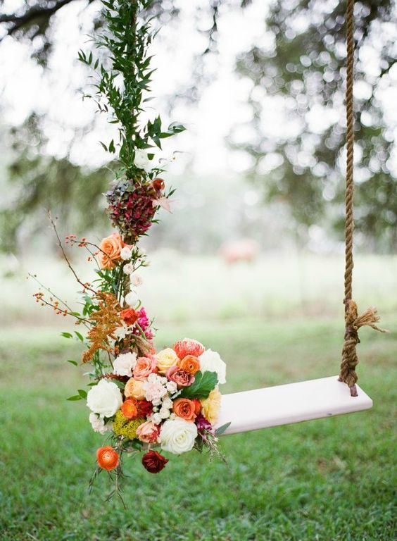 garden wedding swing