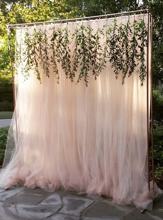 greenery and blush wedding backdrop