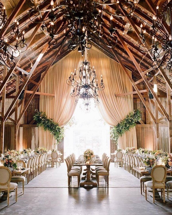 rustic country barn wedding reception decor ideas 2