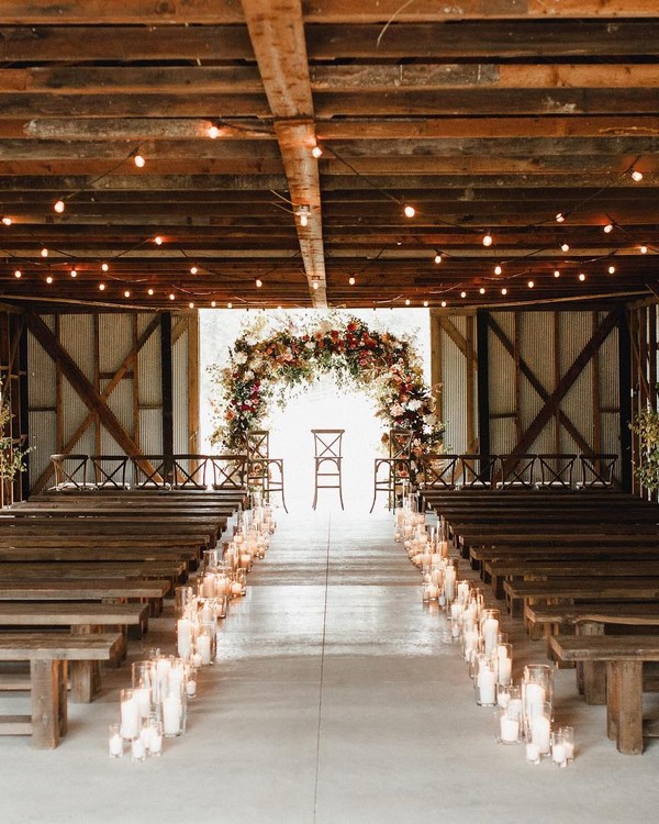 rustic country barn wedding reception decor ideas 3