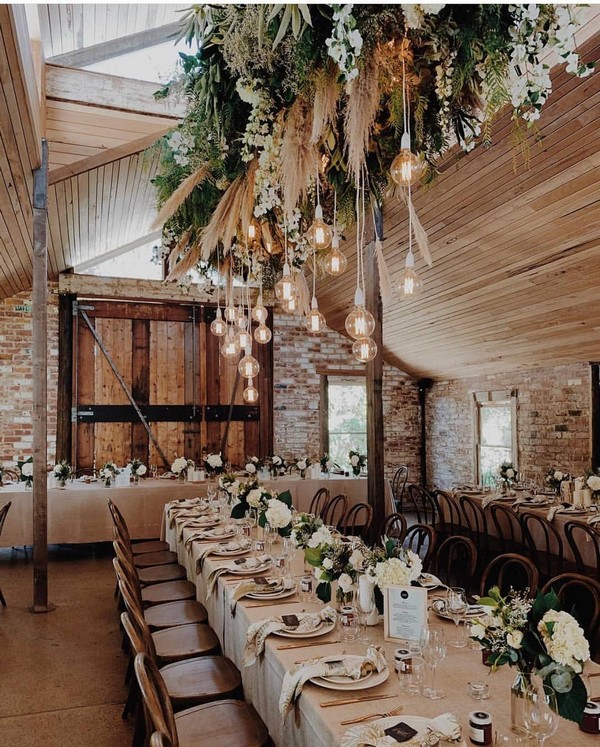 rustic country barn wedding reception decor ideas 5