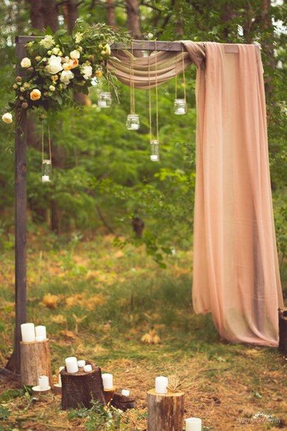 rustic treen stump wedding arch