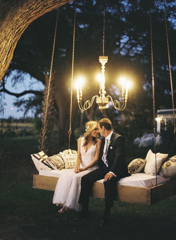 swing wedding decor for boho wedding