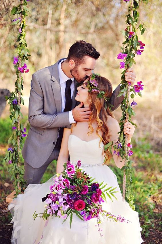 wedding ideas for floral tree swings