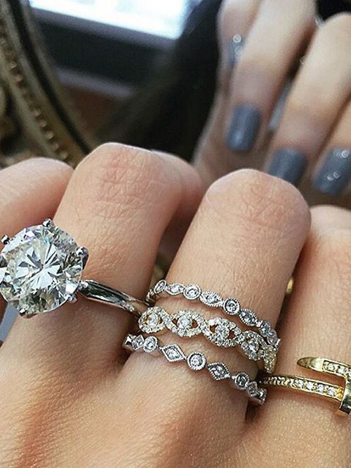 Engagement ring and wedding rings from Jean Pierre Jewelers 19