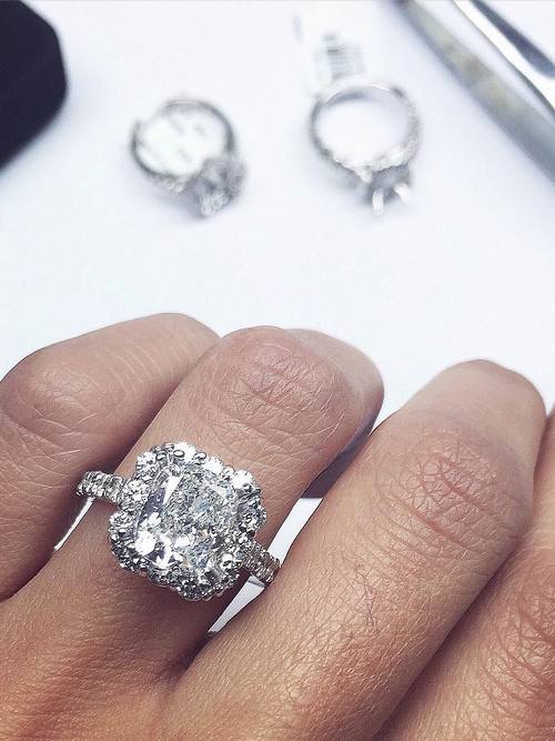 Engagement ring and wedding rings from Jean Pierre Jewelers 35