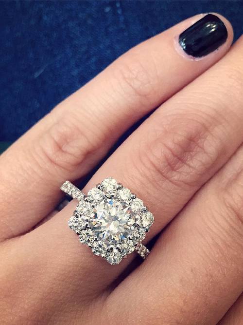 Engagement ring and wedding rings from Jean Pierre Jewelers 37