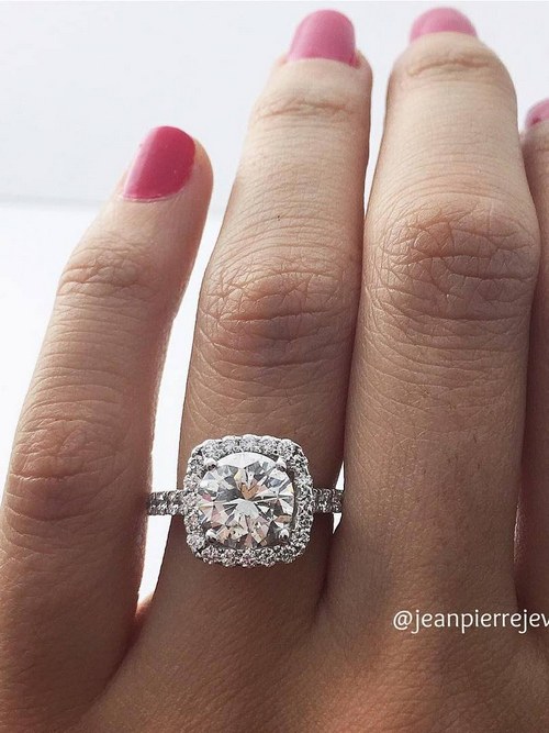 Engagement ring and wedding rings from Jean Pierre Jewelers 64