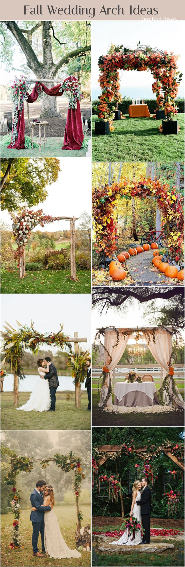 Fall wedding arch and alter decor ideas