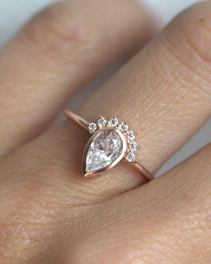 Helena Moissanite Pear Engagement Ring
