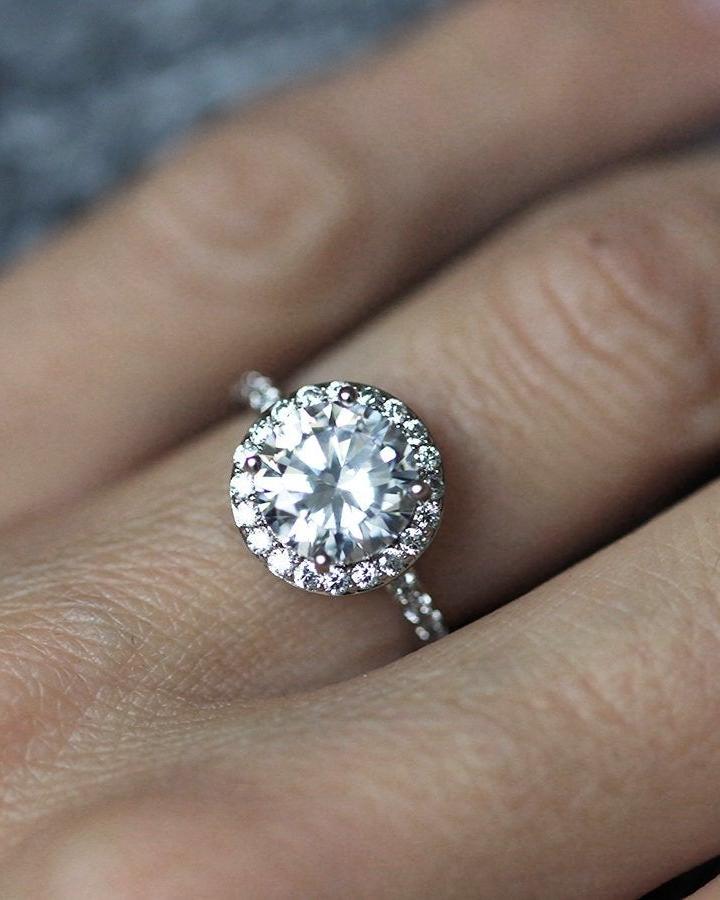 Moissanite Halo Engagement Ring