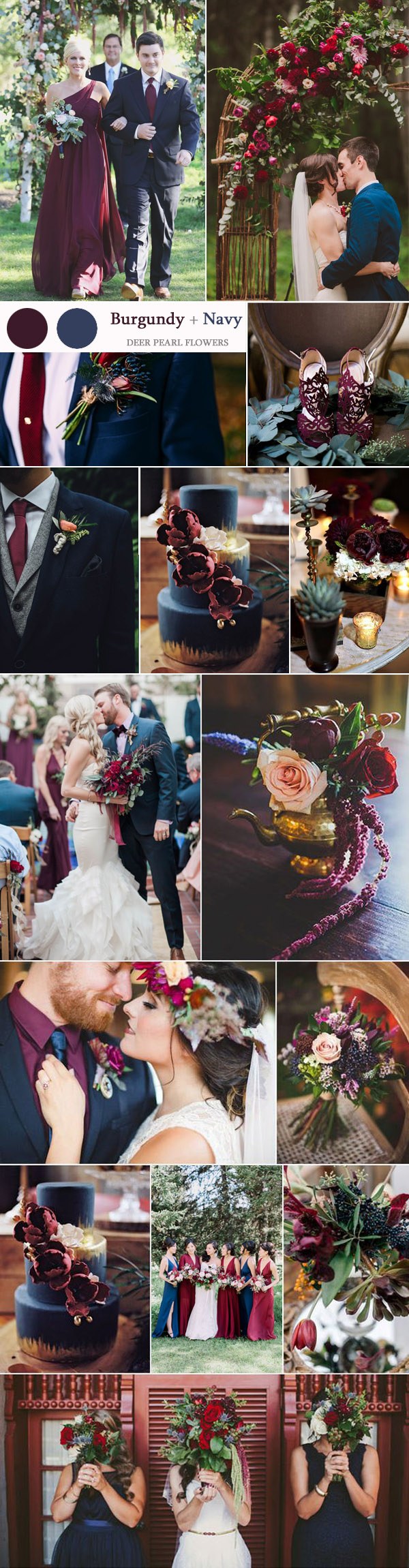 Navy and burgundy wedding color ideas