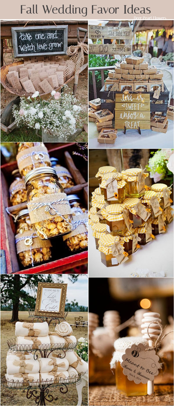 Rustic fall wedding favors