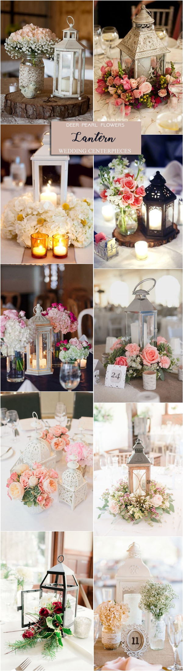 Rustic vintage lantern wedding centerpiece decor ideas