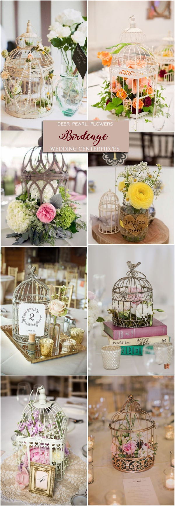 Vintage birdcage wedding centerpiece ideas