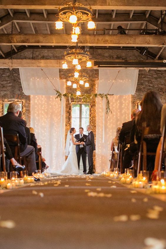beautiful candlelit wedding ceremony