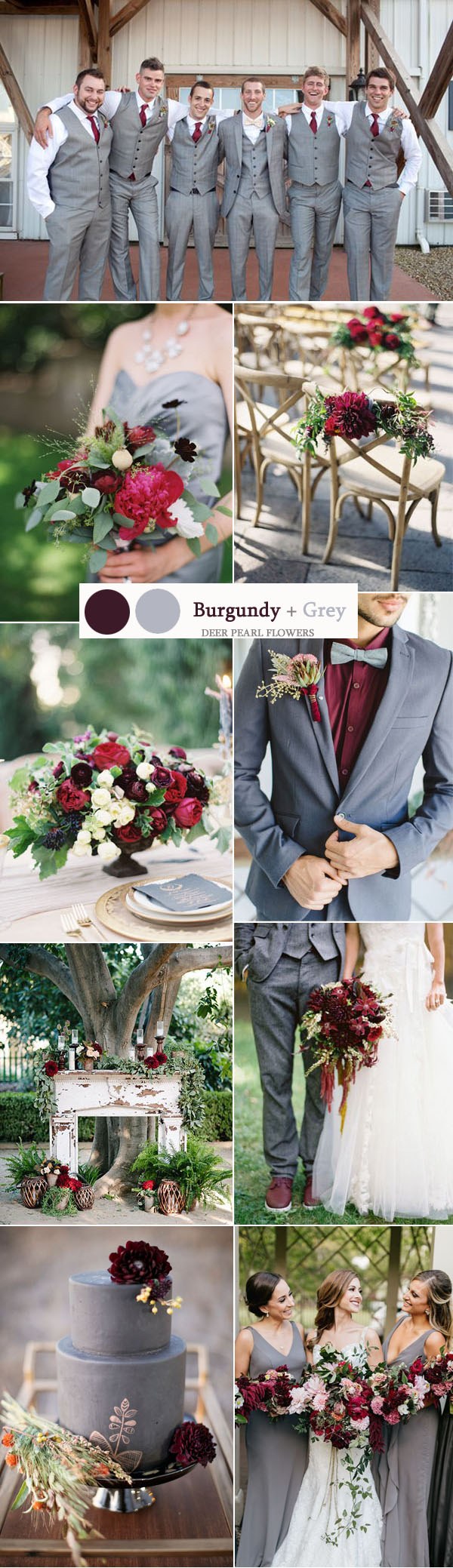 burgundy and grey wedding color ideas