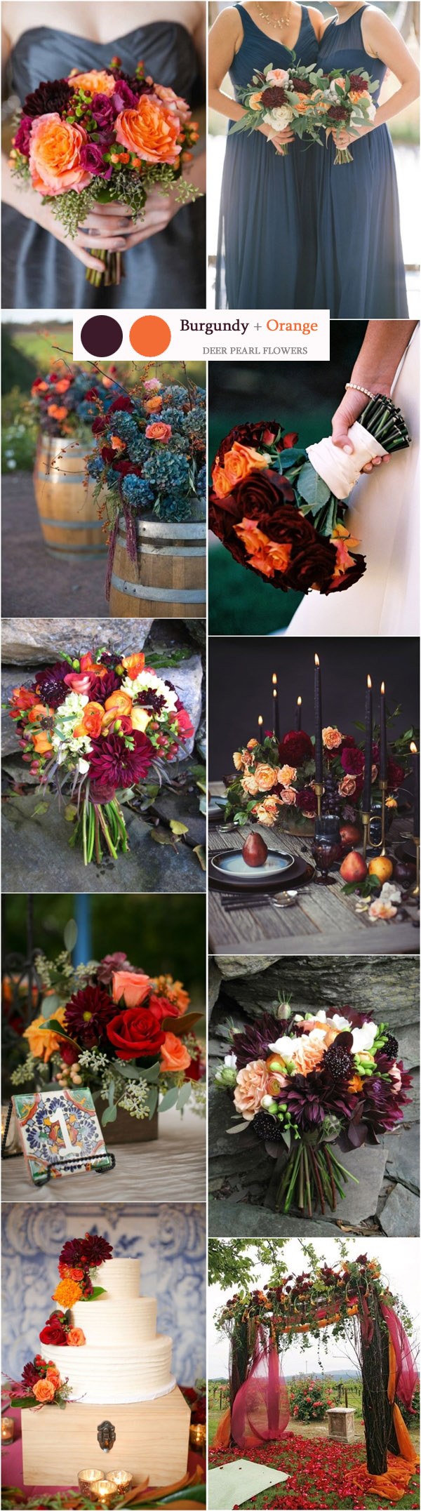 burgundy and orange fall wedding color ideas