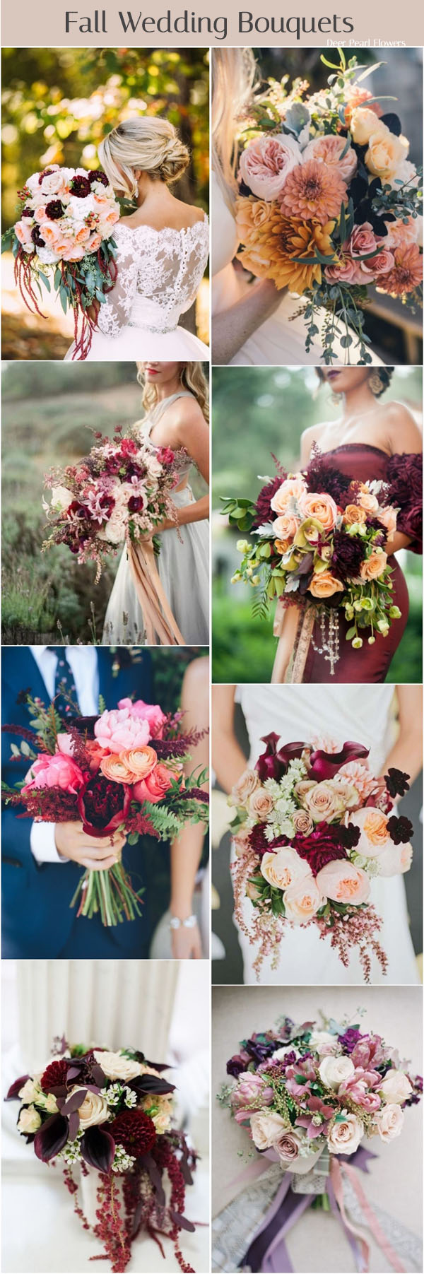 fall wedding bouquet flower ideas